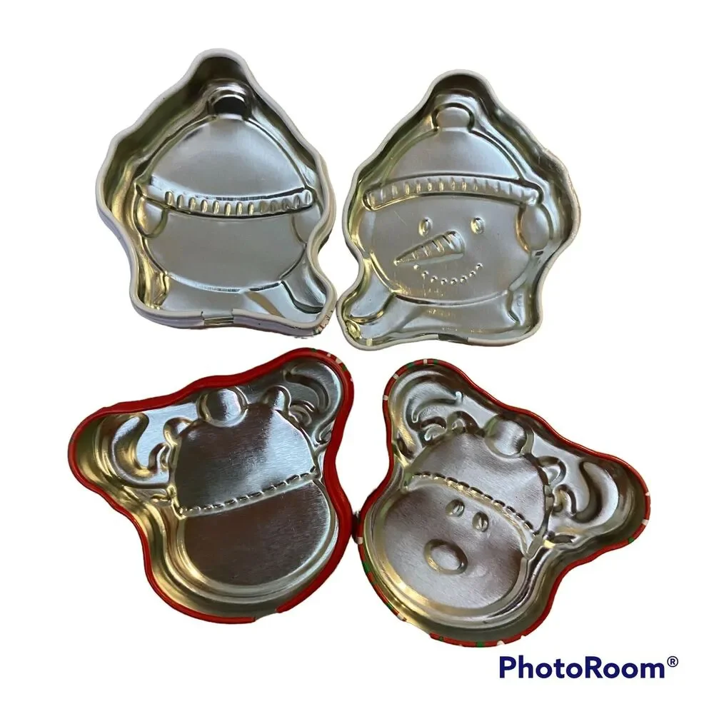 Galerie Miniature Tins Set of 2 Christmas Snowman Reindeer Character Container